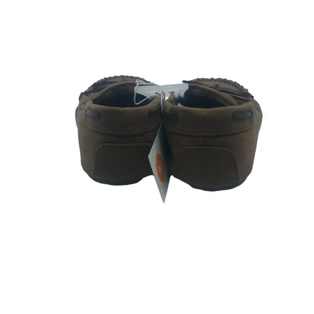 NEW Cat & Jack Kid Unisex Dark Chestnut Faux Fur Lining‎ Moccasins Loafer Size 1